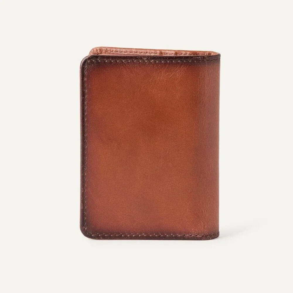 Men's Leather Tan Casual Bifold Wallet Card Style 6 Card Pockets design Design